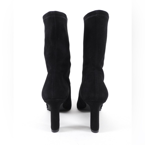 Like New Women’s Size 6 Stuart Weitzman Brandie Mid Calf Suede Booties In Black - Picture 4 of 14